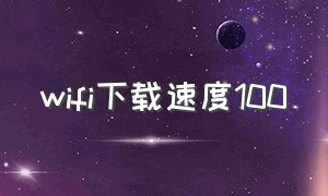 wifi下载速度100