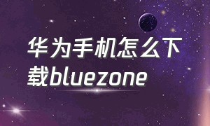 华为手机怎么下载bluezone（华为手机怎么下载blued）