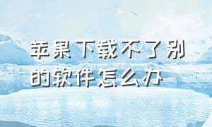 苹果下载不了别的软件怎么办（苹果突然下载不了软件了怎么办）