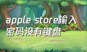 apple store输入密码没有键盘（苹果app store没有键盘输入密码）