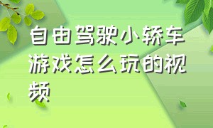 自由驾驶小轿车游戏怎么玩的视频（三个人怎么玩小汽车游戏教程）