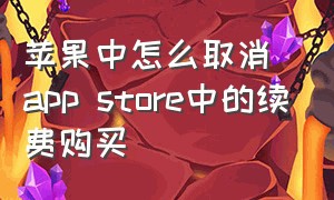 苹果中怎么取消app store中的续费购买（苹果app store 怎么关闭自动续费）