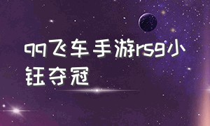 qq飞车手游rsg小钰夺冠（qq飞车手游rsg麟龙在哪里直播）