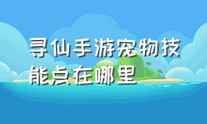 寻仙手游宠物技能点在哪里