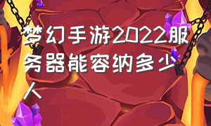 梦幻手游2022服务器能容纳多少人（梦幻手游2024服务器爆满）