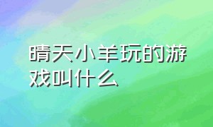 晴天小羊玩的游戏叫什么（晴天小羊玩的是什么游戏）