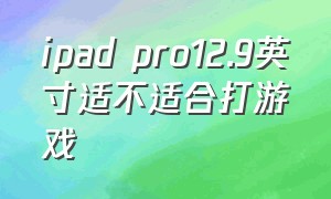 ipad pro12.9英寸适不适合打游戏（ipad pro12.9英寸参数）