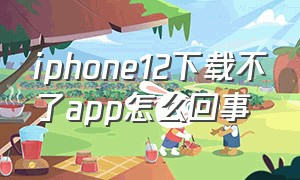 iphone12下载不了app怎么回事