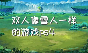 双人像雪人一样的游戏ps4（双人像雪人一样的游戏ps4叫什么）