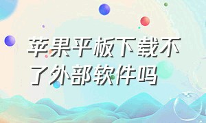 苹果平板下载不了外部软件吗