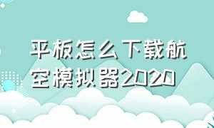 平板怎么下载航空模拟器2020（航空模拟器2020怎么下载地图）