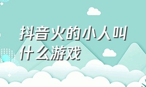 抖音火的小人叫什么游戏