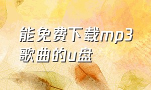 能免费下载mp3歌曲的u盘