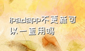 ipadapp不更新可以一直用吗