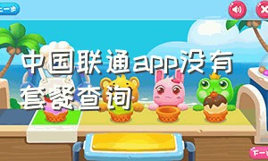 中国联通app没有套餐查询