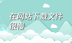 在网站下载文件很慢（网站下载东西很慢怎么办）