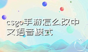 csgo手游怎么改中文语音模式