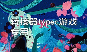 转接器typec游戏专用（type c转接器打游戏博主推荐）