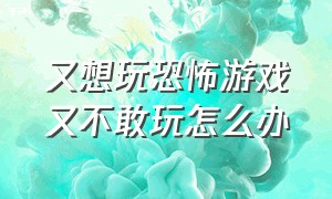 又想玩恐怖游戏又不敢玩怎么办