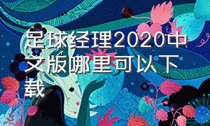 足球经理2020中文版哪里可以下载