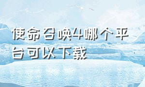 使命召唤4哪个平台可以下载（使命召唤4哪个平台可以下载手游）