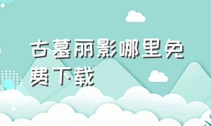 古墓丽影哪里免费下载