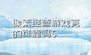 像素经营游戏真的可靠吗5（像素经营游戏真的可靠吗5v5）