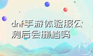 dnf手游体验服公测后会删档吗