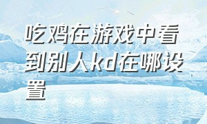 吃鸡在游戏中看到别人kd在哪设置