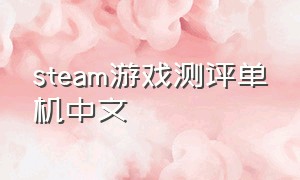 steam游戏测评单机中文（steam免费游戏单机推荐支持中文）