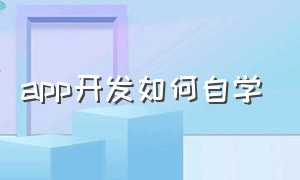 app开发如何自学（零基础3天学会学app开发）