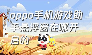 oppo手机游戏助手悬浮窗在哪开启的（oppo手机游戏助手悬浮窗怎么关闭）