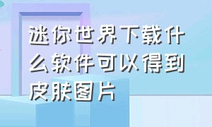 迷你世界下载什么软件可以得到皮肤图片（迷你世界下载什么软件可以得到皮肤图片和视频）