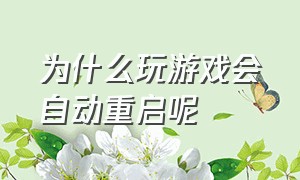 为什么玩游戏会自动重启呢（为什么游戏玩着玩着就自动重启了）