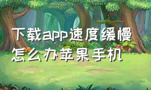 下载app速度缓慢怎么办苹果手机（苹果手机为什么下载app那么慢）