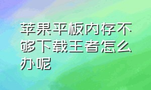 苹果平板内存不够下载王者怎么办呢（苹果平板王者荣耀下载不了怎么办）