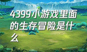 4399小游戏里面的生存冒险是什么（4399小游戏里面的生存冒险是什么意思）