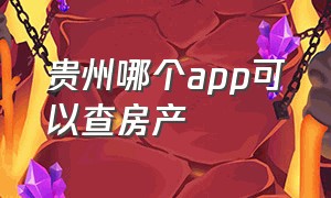 贵州哪个app可以查房产（沈阳哪个app能查房产信息）