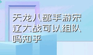 天龙八部手游宋辽大战可以组队吗知乎（天龙八部手游打宋辽帮战哪个门派）