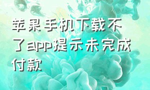 苹果手机下载不了app提示未完成付款（苹果手机下载不了app提示未完成付款怎么回事）