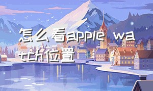 怎么看apple watch位置（怎么看自己的apple watch位置）