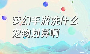 梦幻手游洗什么宠物划算啊（梦幻西游手游洗什么宠物最好）