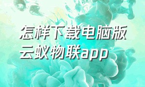 怎样下载电脑版云蚁物联app（云蚁物联app如何下载在电视上）