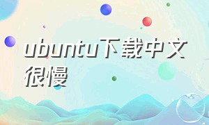 ubuntu下载中文很慢