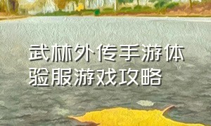 武林外传手游体验服游戏攻略（武林外传手游官网）