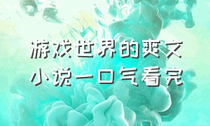 游戏世界的爽文小说一口气看完