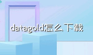 datagold怎么下载