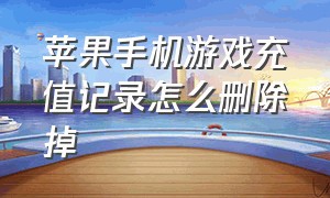 苹果手机游戏充值记录怎么删除掉