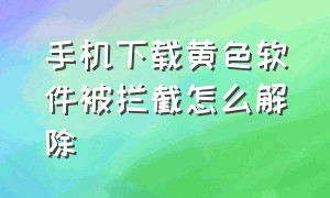 手机下载黄色软件被拦截怎么解除