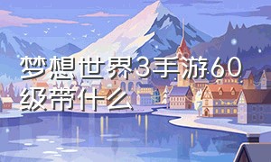 梦想世界3手游60级带什么